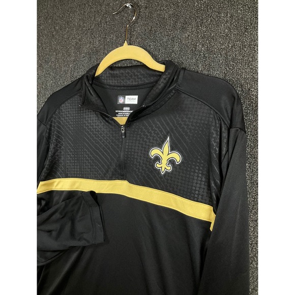 NFL Team Apparel Other - NFL Team Apparel New Orleans Saints Mens Quarter Zip Pullover Black Gold Medium